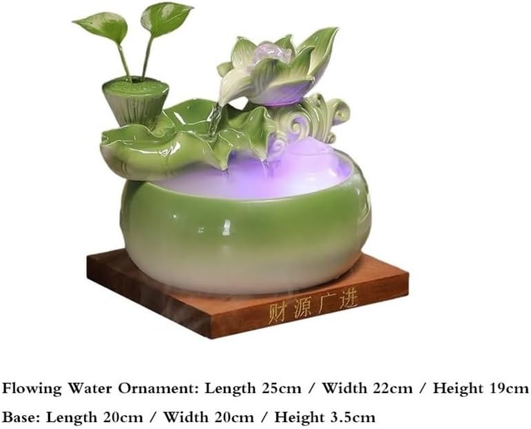 Tabletop Ceramic Fish Tank Tabletop Fountain with Feng Shui Ball for Indoor and Home Decoration Decor