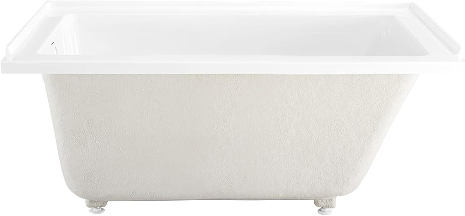 Swiss Madison Voltaire 54' x 30' Acrylic Glossy White, Alcove, Integral Left-Hand Drain, Bathtub
