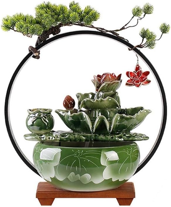 GUERNSEY Tabletop Fountain Tabletop Fountains Chinese Style Water Ornaments Office Creative Desktop Fountain Ornaments Living Room Porch Decorative Fountain Indoor Fountain