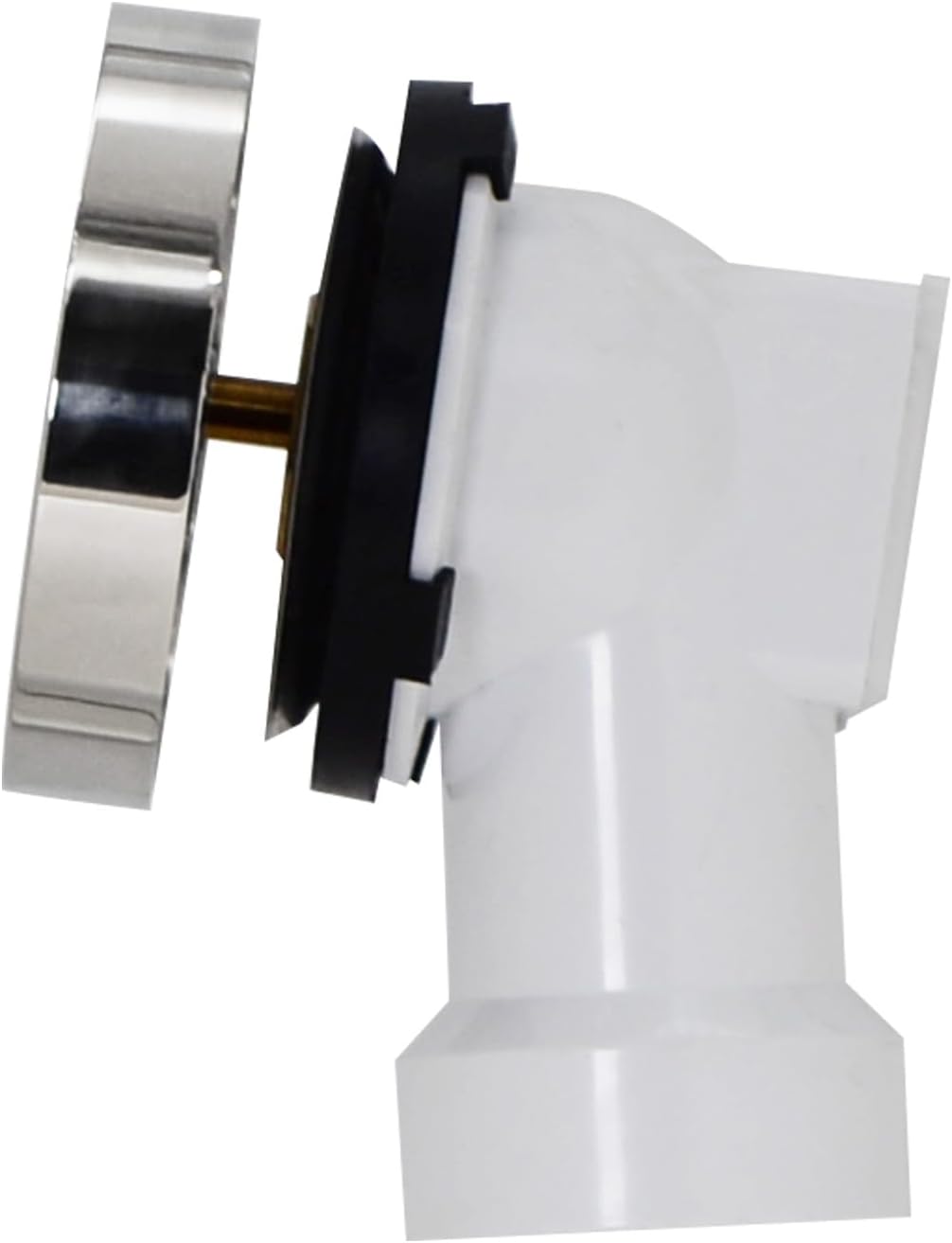 Westbrass D50P35SRE-26 35' Cable Drive Bathtub Drain Trim with Rotary Overflow Cover Knob, Pop-Up Stopper Sch. 40 PVC Fittings, Polished Chrome