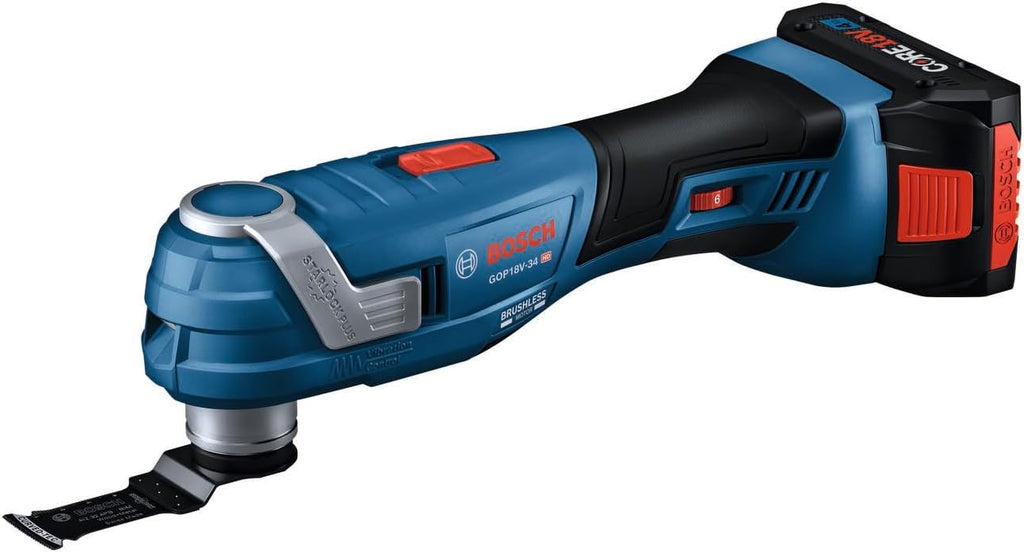 Bosch GOP18V-34B14-RT 18V Brushless Lithium-Ion Cordless StarlockPlus Oscillating Multi-Tool Kit (4 Ah) (Renewed)