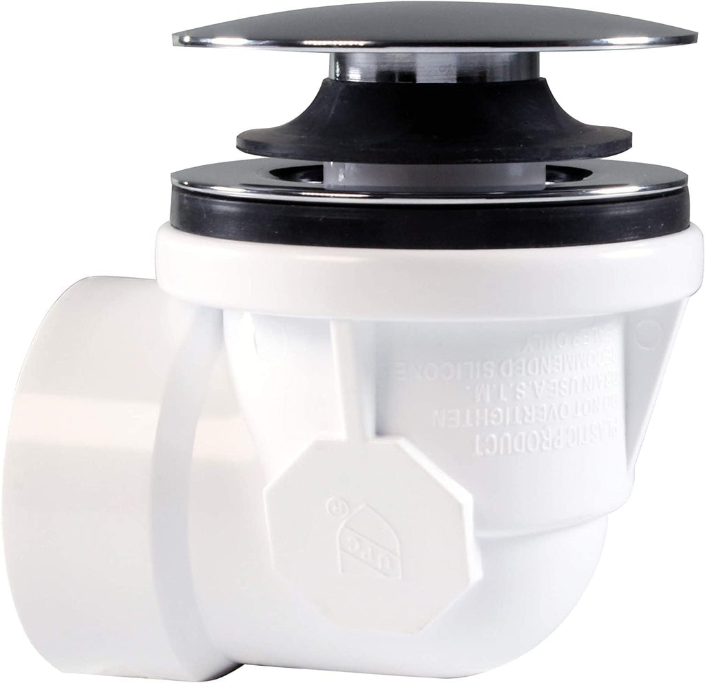 Westbrass 493244H-07 14' SCH. 40 PVC Bath Waste & Overflow Assembly with Illusionary Faceplate and Tip-Toe Drain Plug, Satin Nickel (4-Pack)