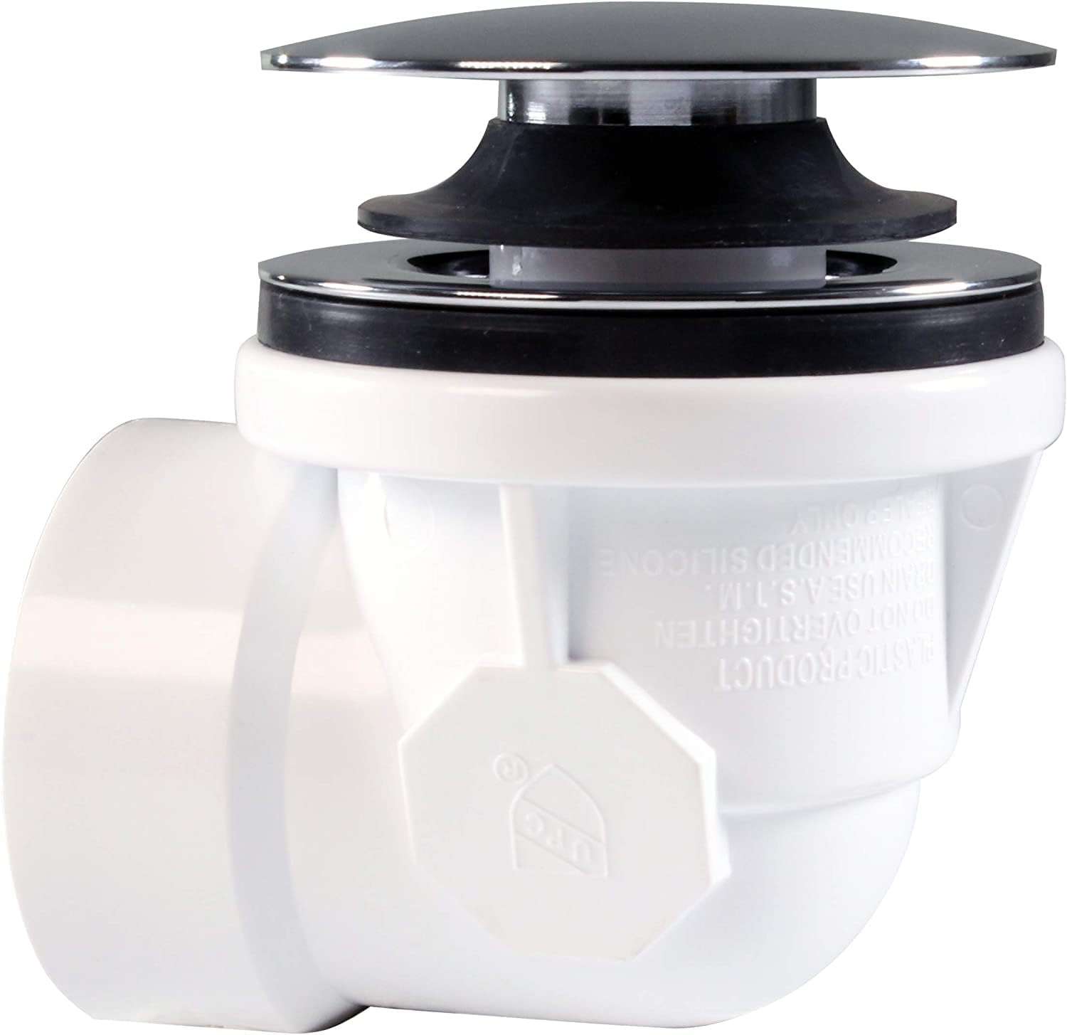 Westbrass 493244H-07 14' SCH. 40 PVC Bath Waste & Overflow Assembly with Illusionary Faceplate and Tip-Toe Drain Plug, Satin Nickel (4-Pack)