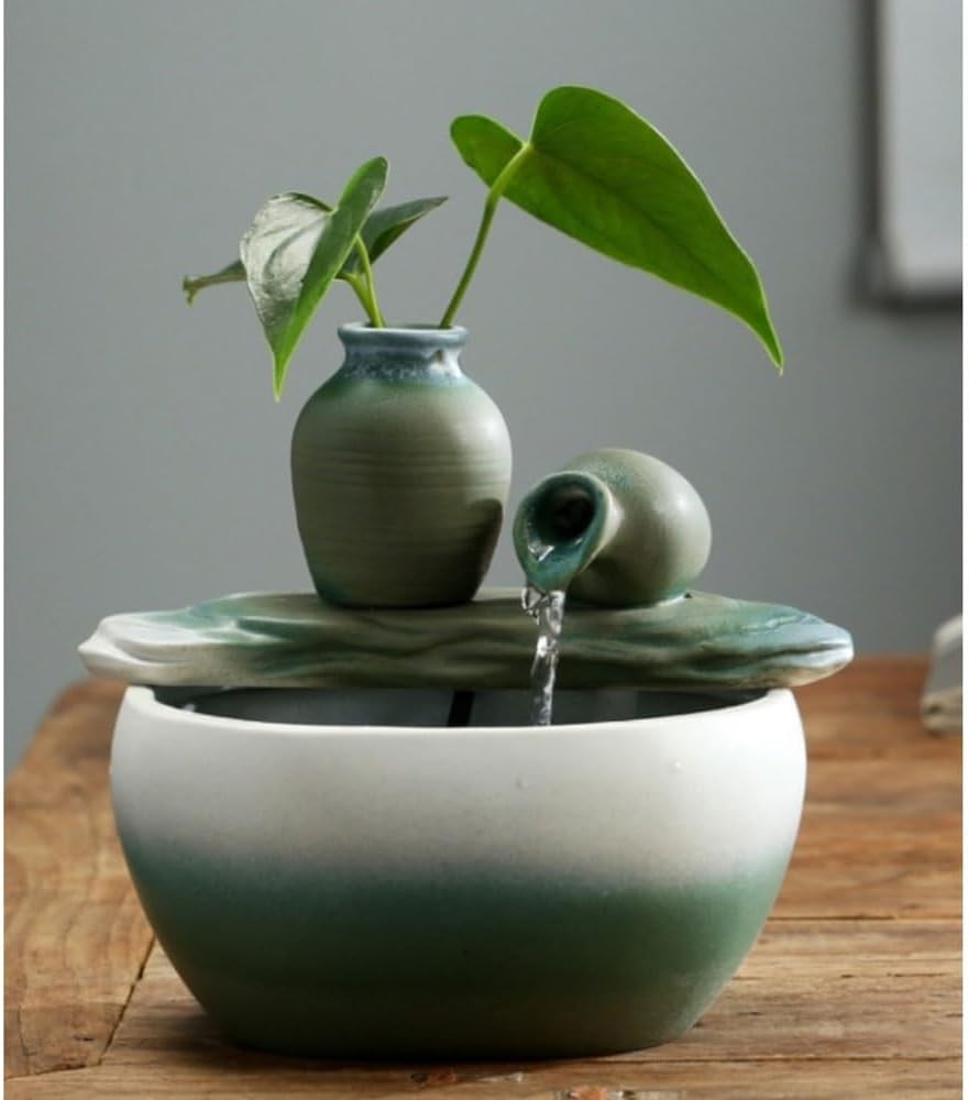 GLigeT Tabletop Fountain Living Room Circulating Water Transit Office Desktop Humidifier Decorations Small Water Fountain Fountain Water Ornaments Water Fountain Decor