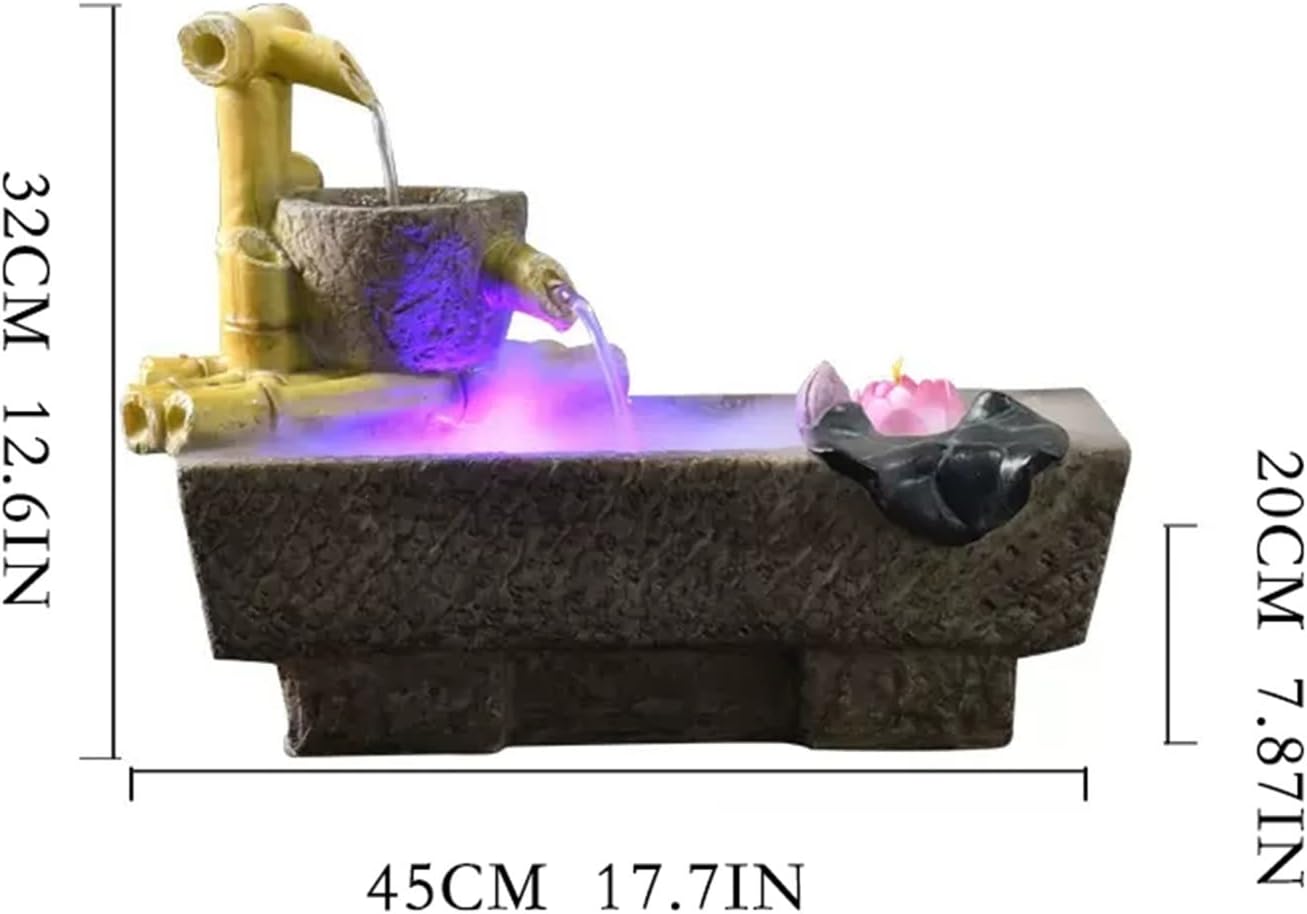 HIHELO Tabletop Fountain Tabletop Fountain Ornament Office Landscape Water Fountain Atomizing Humidifier Home Indoor Desktop Fountain Indoor Fountain