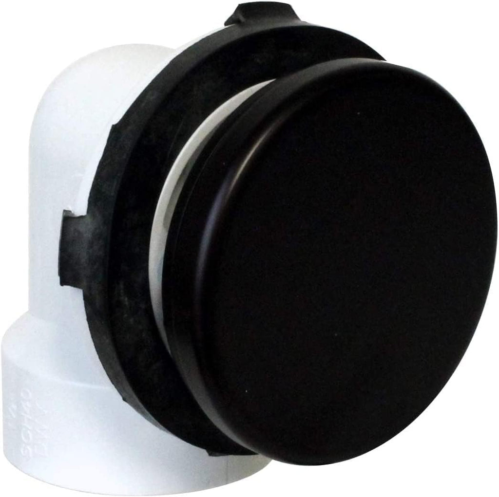 Westbrass 493244H-62 14' SCH. 40 PVC Bath Waste & Overflow Assembly with Illusionary Faceplate and Tip-Toe Drain Plug, Matte Black (12-Pack)