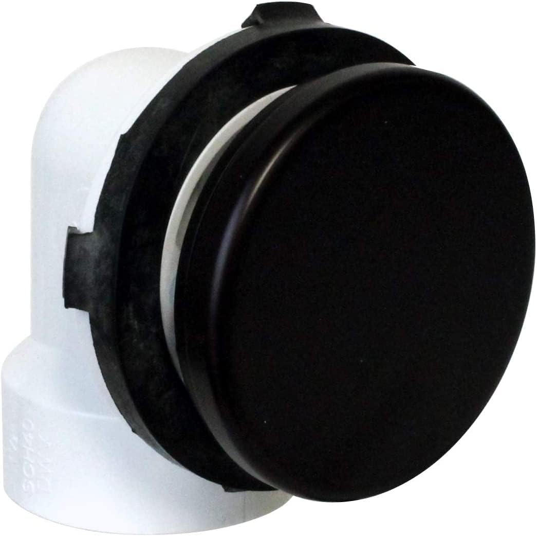 Westbrass 493244H-62 14' SCH. 40 PVC Bath Waste & Overflow Assembly with Illusionary Faceplate and Tip-Toe Drain Plug, Matte Black (12-Pack)