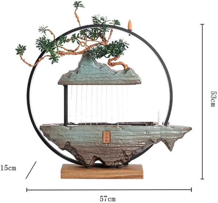 GUERNSEY Tabletop Fountain Tabletop Fountain Rockery Water Fountain Feng Shui Wheel Fortune Small Ornaments Circulating Water Desktop Fountain Indoor Fountain