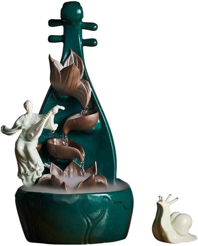 GUERNSEY Tabletop Fountain Chinese Creative Water Ornaments Home Living Room Ceramic Desktop Fountain Indoor Desktop Ornaments Office Decorations Tabletop Fountains Indoor Fountain