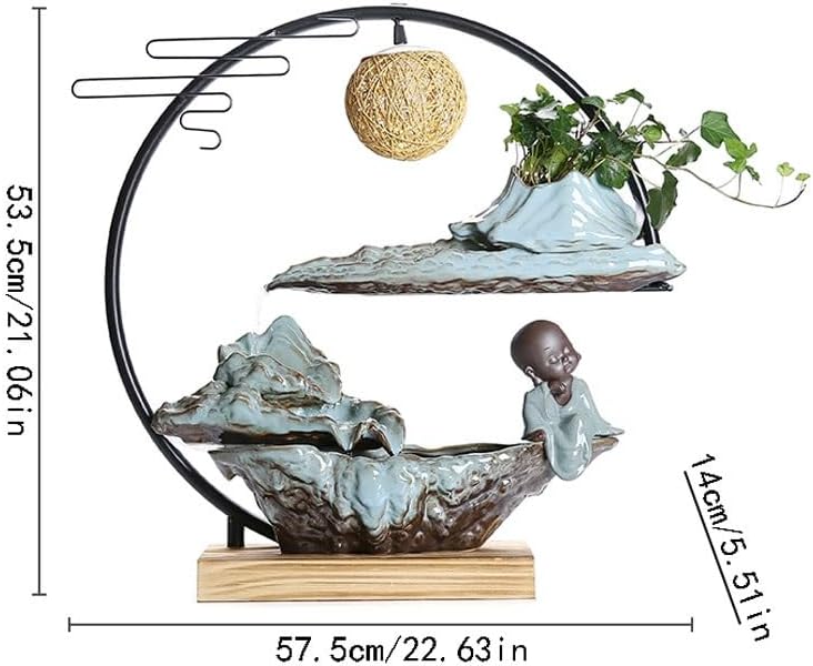 GUERNSEY Tabletop Fountain Creative Ceramic Water Fountain Ornaments Office Aromatherapy Fountain Ornaments Circulating Water Desktop Fountain Indoor Waterfall Feature Indoor Fountain