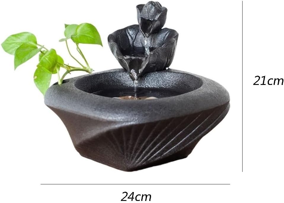 GLigeT Tabletop Fountain Ceramic Running Water Fountain Home Decoration Ornaments Desktop Fortune-Making Living Room Office Water Features Fish Tank Fountain Gifts Water Fountain Decor