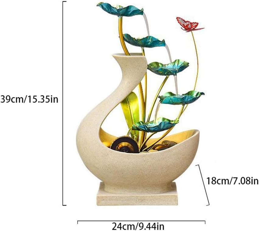 GUERNSEY Tabletop Fountain Office Desktop Living Room Porch Chinese Style Water Ornaments Water Circulation Fountain Study Desktop Decoration Indoor Fountain