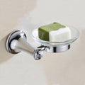 Chrome Plated Double Towel Bar Bathroom Accessories - Modern Wall-Mounted Towel Rack, Robe Hook, Soap Basket(Soap Holder)