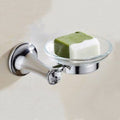 Chrome Plated Double Towel Bar Bathroom Accessories - Modern Wall-Mounted Towel Rack, Robe Hook, Soap Basket(Soap Holder)