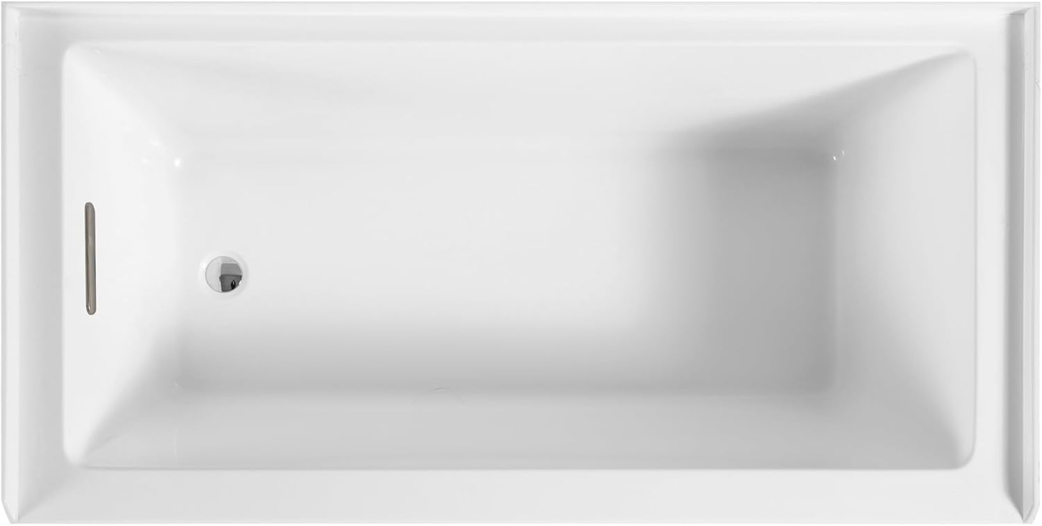 Transolid Unity AFR 60 x 30 x 22-1/4 in. Acrylic Alcove Bathtub with Left-Hand Drain, White