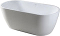 FerdY Bali 59' Acrylic Freestanding Bathtub, Gracefully Shaped Freestanding Soaking Bathtub with Brushed Nickel Drain & Minimalist Linear Design Overflow, Glossy White, cUPC Certified