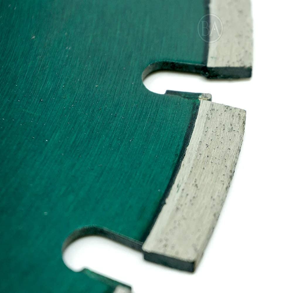 Benchmark Abrasives 14 Inch Hot Pressed Sintered Turbo Diamond Blade for Angle Grinder with Steel Core for Cutting Brick Ceramic Tile Granite Marble - 14' Circular Saw (14', Green Concrete)