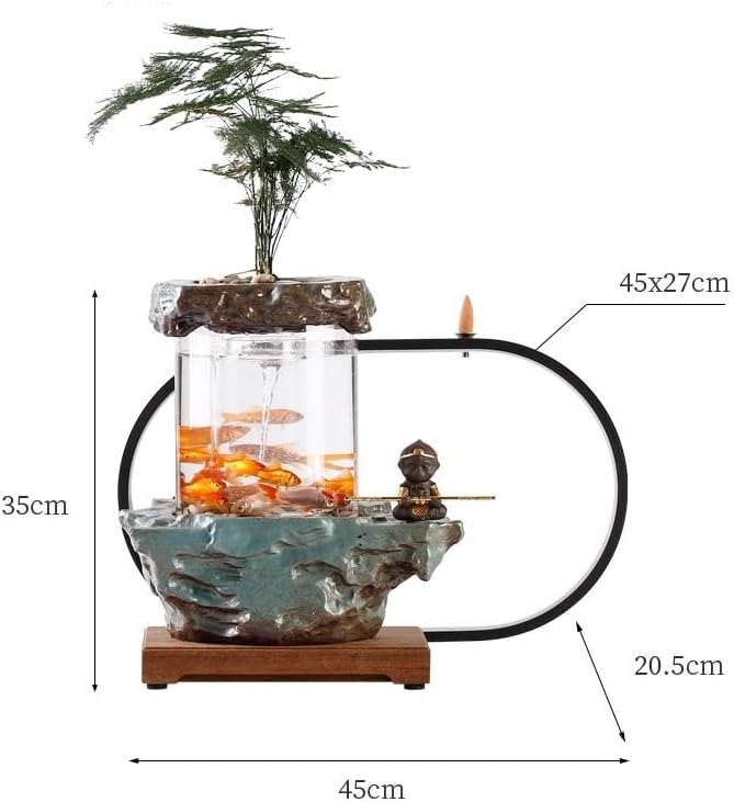 GUERNSEY Tabletop Fountain Tabletop Fountain Chinese Style Water Circulation Decorative Ornaments Tea Room Living Room Company Office Desktop Fountain Indoor Fountain