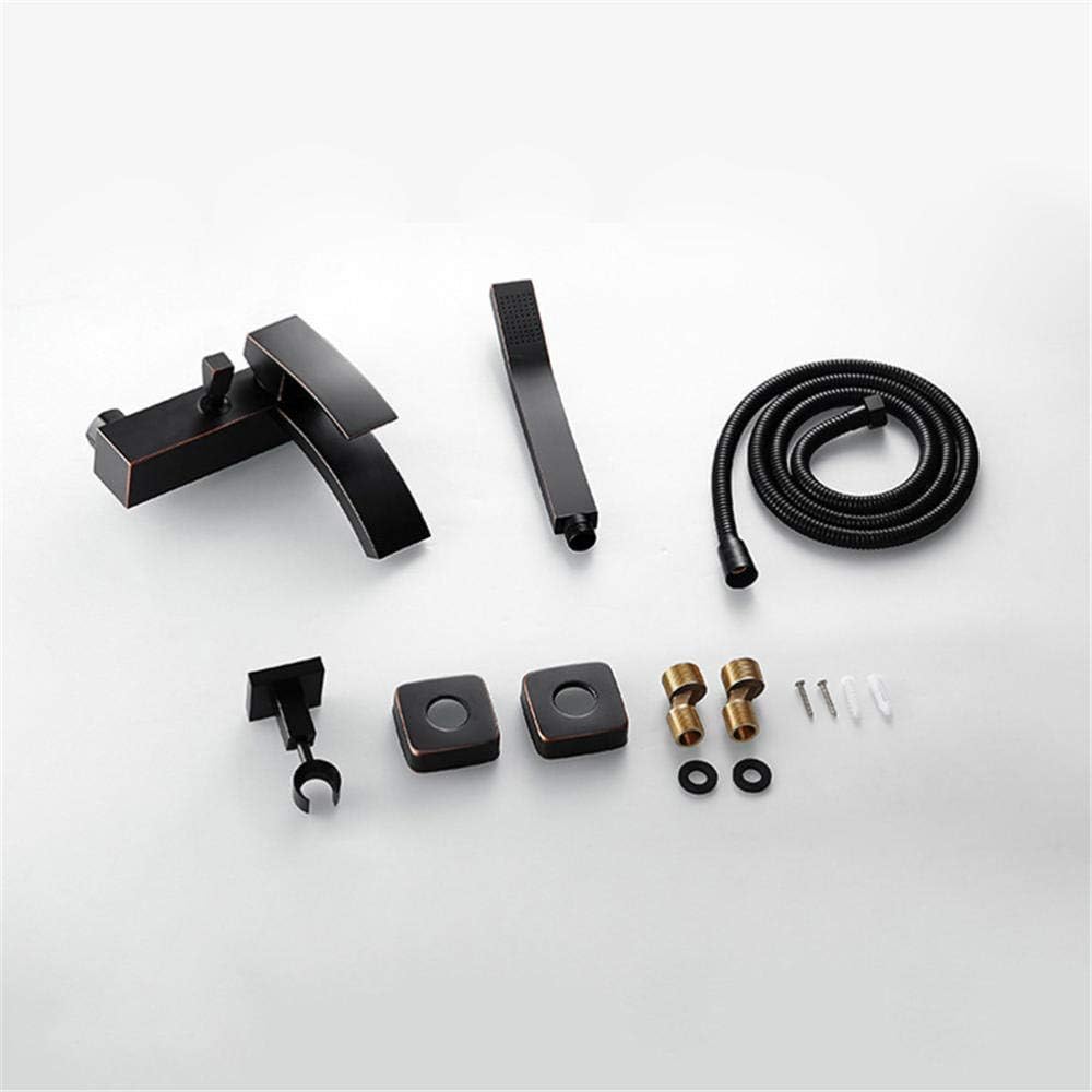 Bathroom Faucet Shower Set Black Square Tube Single Handlebath Shower Faucet Bathtub hot and Cold Water Antique Brass Shower Faucet Set