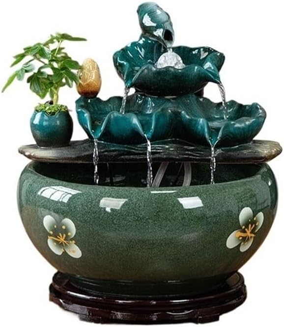 Tabletop Tabletop Fountains Ceramic Fish Tank Home Office Desktop Decorations for Meditation Relaxation Decor(Small)