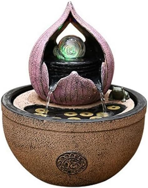 GLigeT Tabletop Fountain Home Living Room Circulating Water Business Gifts Streaming Water Ornaments Attract Wealth Simple Feng Shui Ball Desktop Fountain Water Fountain Decor