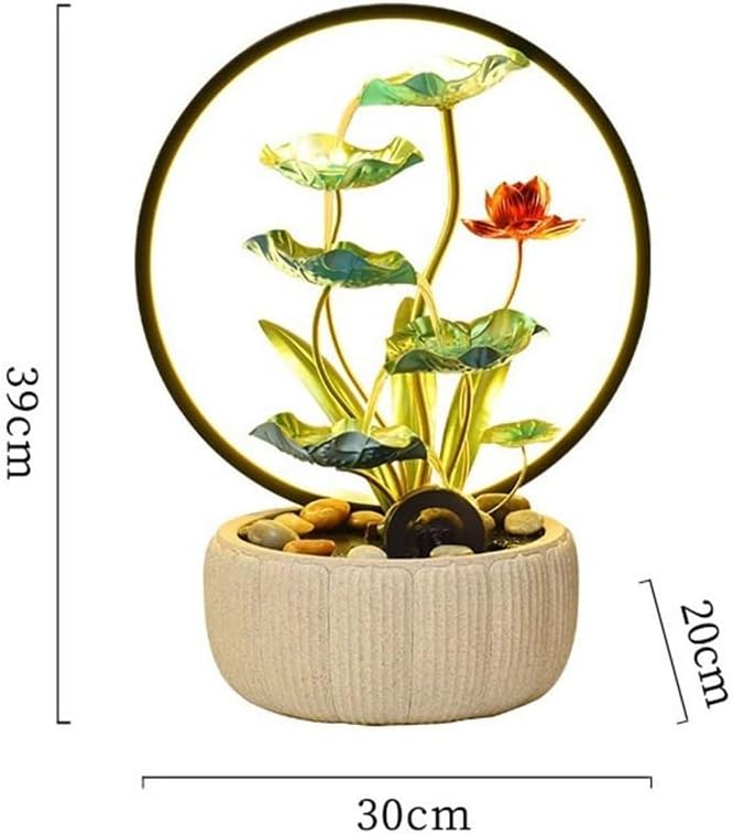 GLigeT Tabletop Fountain Feng Shui Wheel Inviting Wealth Living Room Wealth Desk Decorations Modern Simple Running Water Ornaments Circulating Water Water Fountain Decor