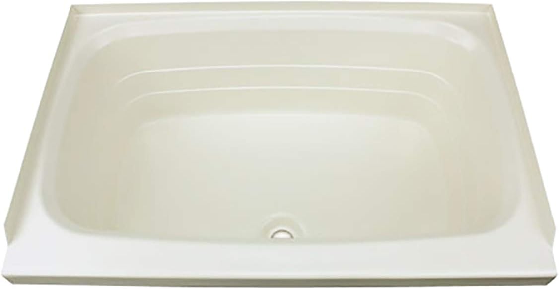 Lippert Replacement 24' x 38' Parchment Bathtub with Center Drain, Scratch-Resistant ABS Acrylic for RVs, Travel Trailers, 5th Wheels, Motorhomes - P2438CDSPK
