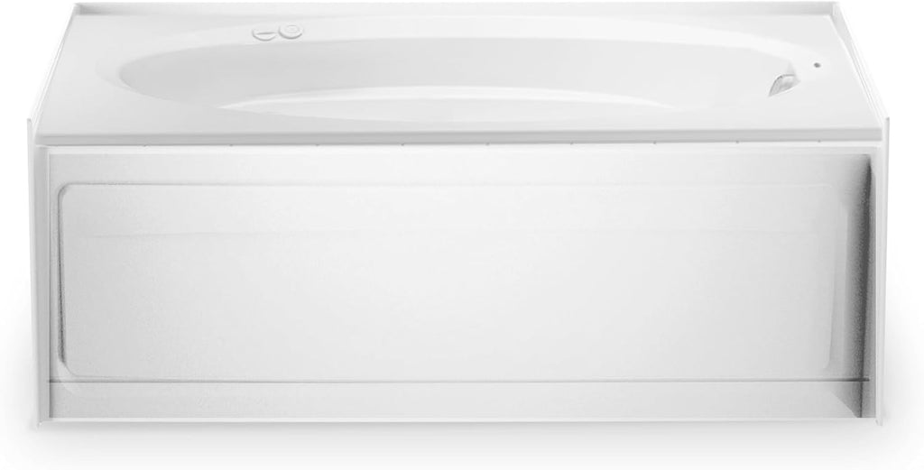 JACUZZI SIGNATURE Acrylic Skirted Soaking Bathtub, Slip Resistant, Right Drain Placement, 60' (L) x 42' (W), Oval in Rectangle Design, White