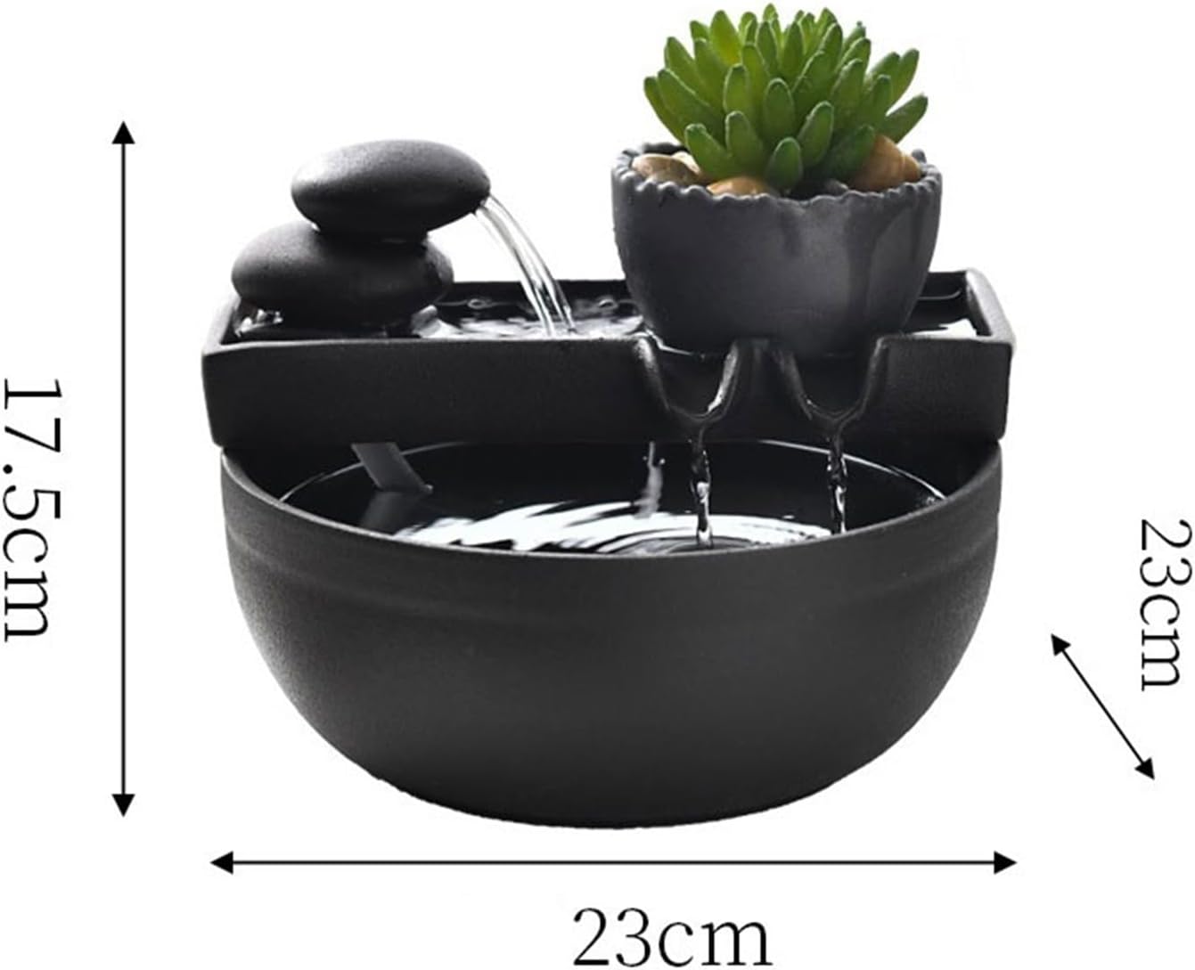 GLigeT Tabletop Fountain Home Living Room TV Cabinet Tea Room Book Desktop Decorations Small Ceramic Feng Shui Fountain Ornaments Water Fountain Decor