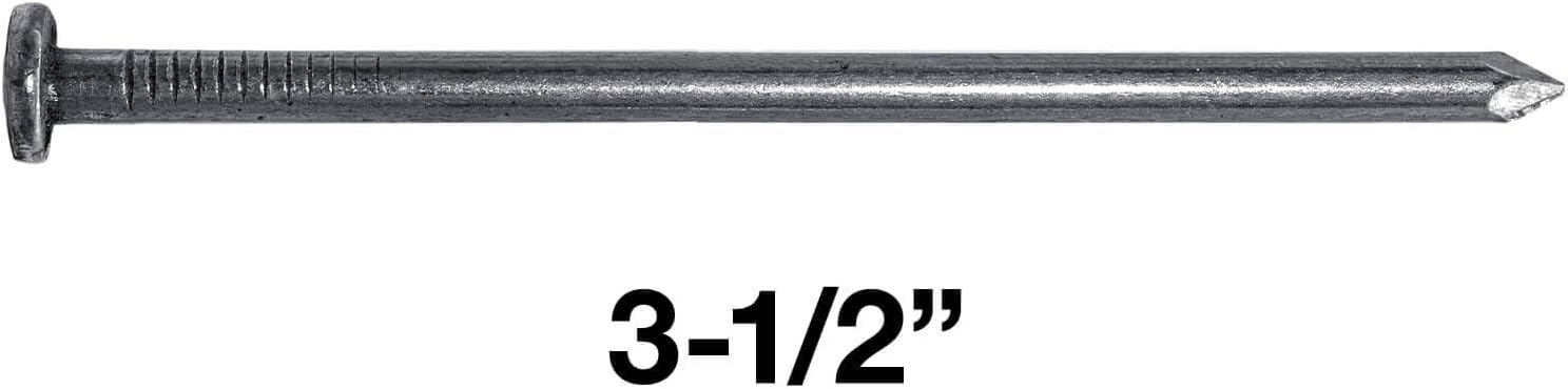 3-1/2' Bright Common Framing Nail(16D) - Heavy-Duty Fastener Designed for Interior Construction Applications - Uncoated Carbon Steel with Smooth Shank - Load Bearing - 42 X 1 POUND BOXES(~1,680 Nails)