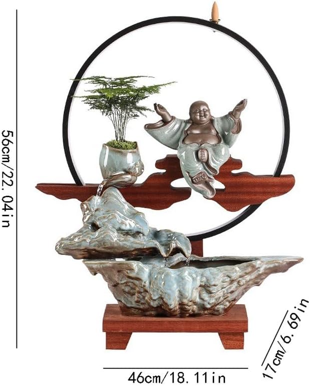 GUERNSEY Tabletop Fountain Chinese Creative Water Ornaments Tea Room Decoration Desktop Fountain Ornaments Office Fountain Desktop Ornaments Tabletop Fountains Indoor Fountain
