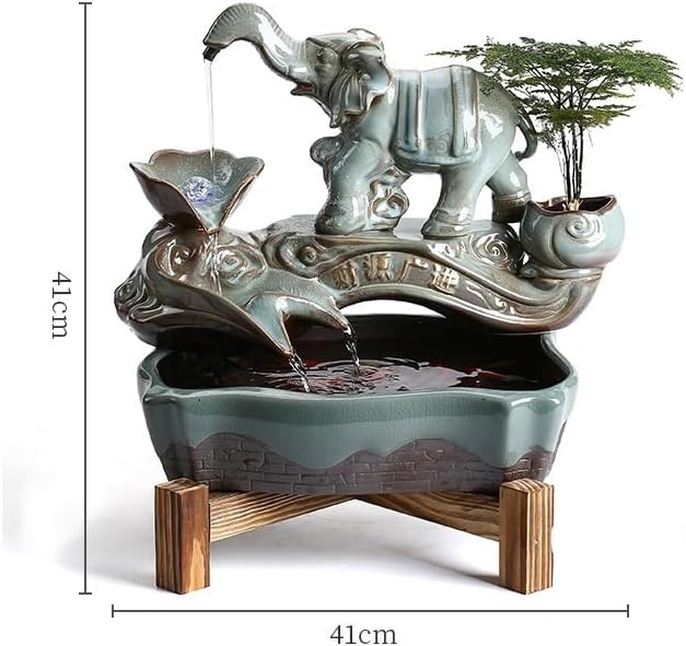 GUERNSEY Tabletop Fountain Tabletop Fountain Chinese Style Creative Flowing Water Fountain Office Living Room Decoration Fish Tank Ornaments Indoor Fountain