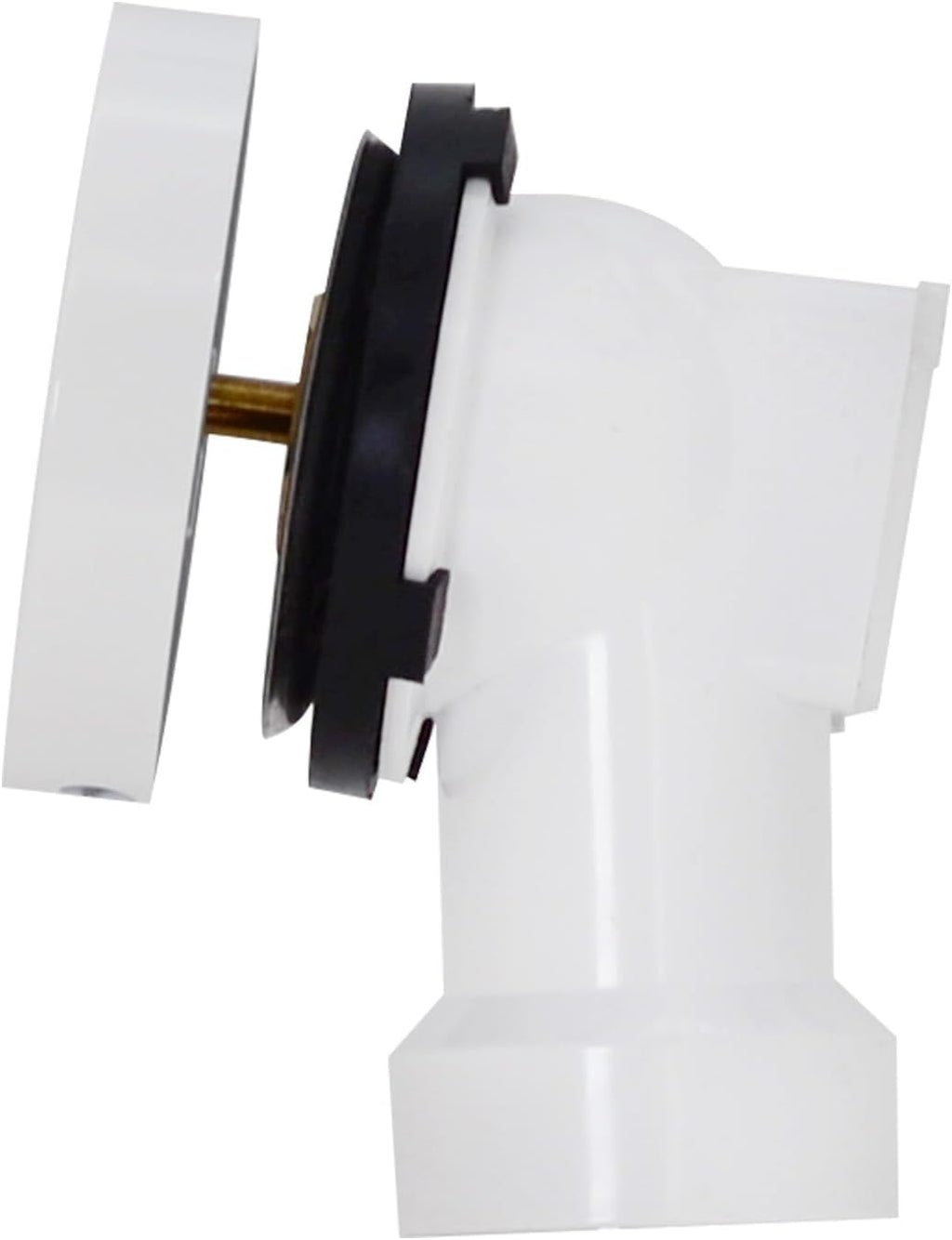 Westbrass D50P35SRE-50 35' Cable Drive Bathtub Drain Trim with Rotary Overflow Cover Knob, Pop-Up Stopper Sch. 40 PVC Fittings, Powder Coat White