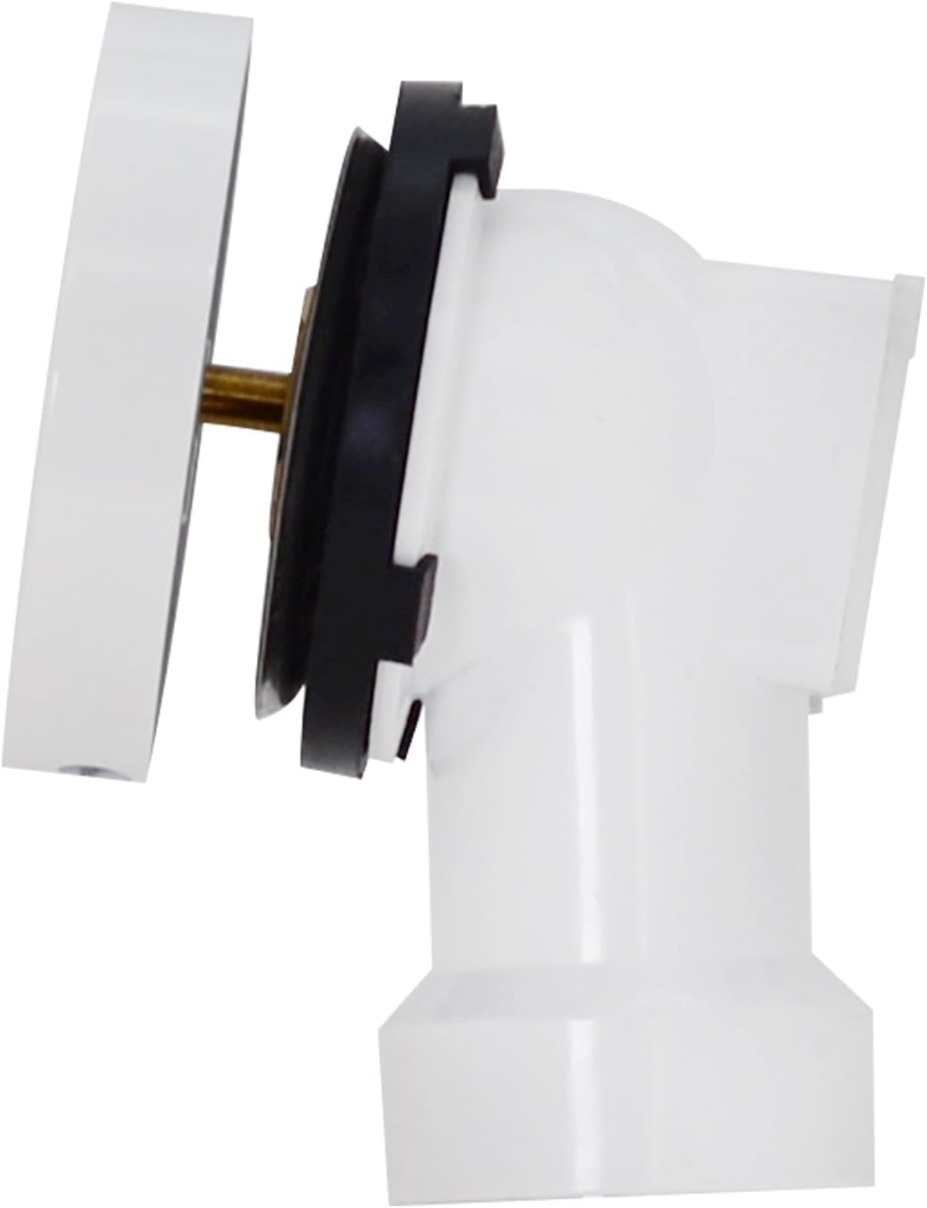 Westbrass D50P35SRE-50 35' Cable Drive Bathtub Drain Trim with Rotary Overflow Cover Knob, Pop-Up Stopper Sch. 40 PVC Fittings, Powder Coat White