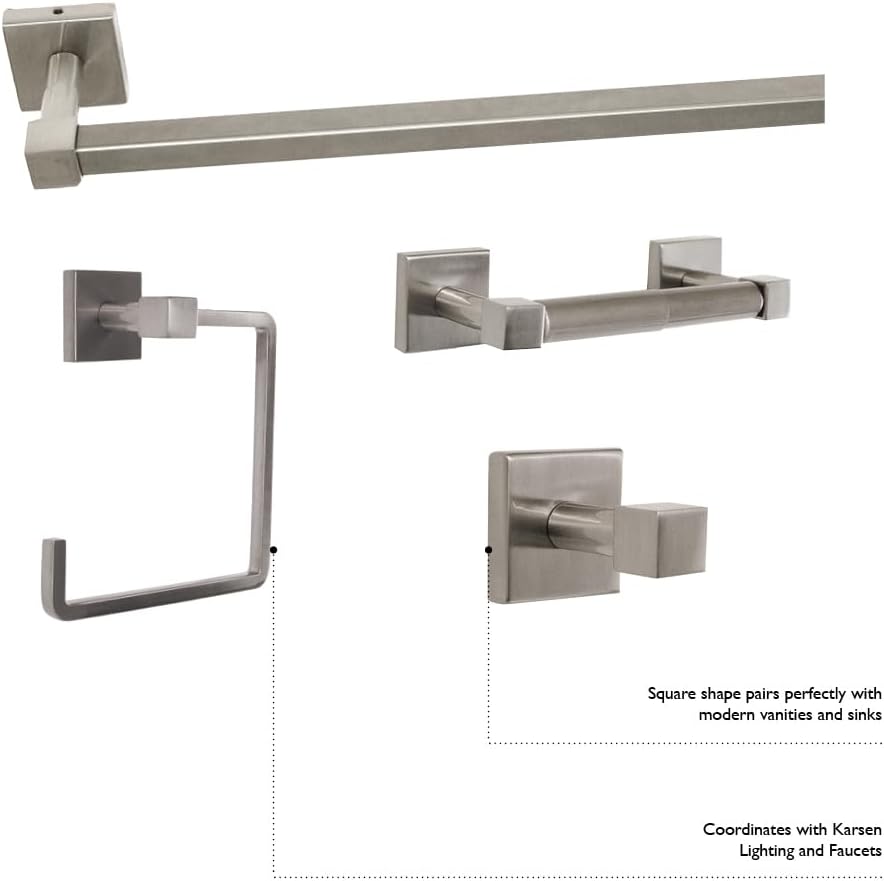 HomeStock Bathroom Hardware Set - 4 Piece Polished Chrome Accessory Kit