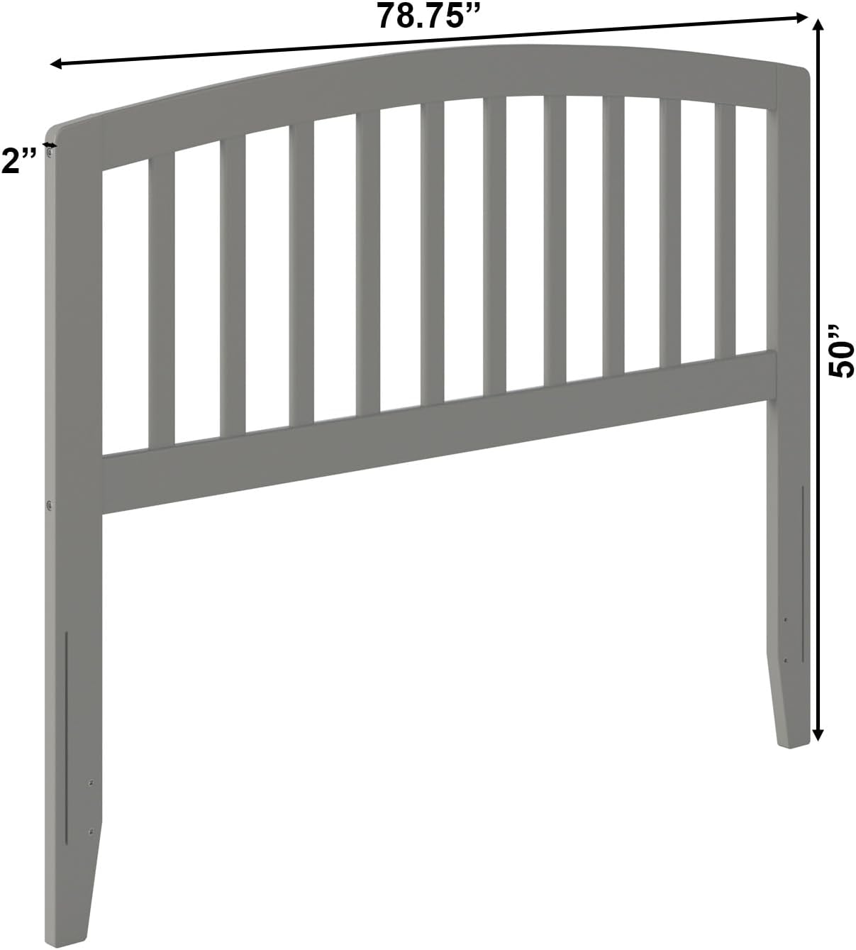 AFI, Richmond Slatted Full Solid Wood Headboard, Grey