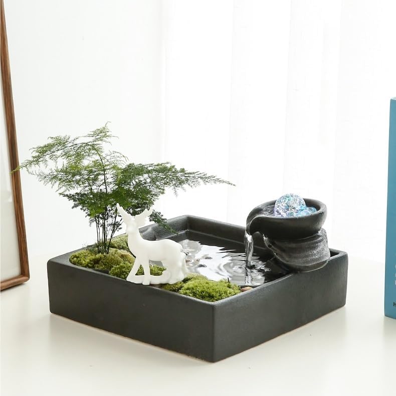 GUERNSEY Tabletop Fountain Tabletop Fountain Creative Water Ornaments Home Office Desk Porch Water Fountain Water Fountain Indoor Fountain