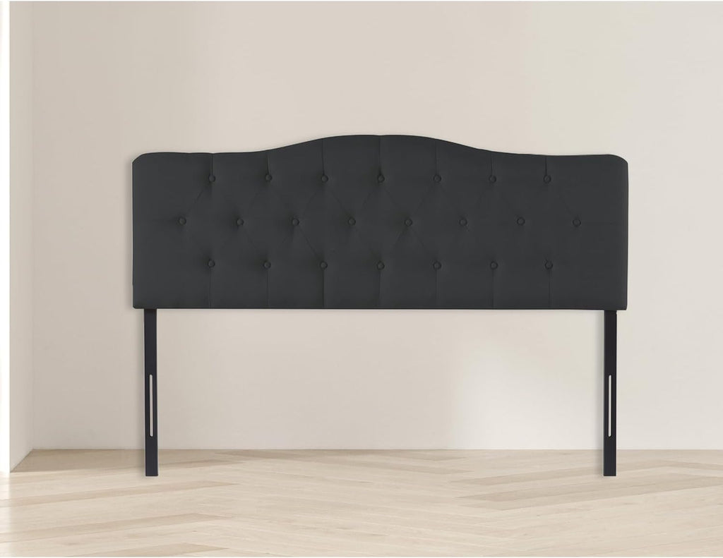 Naomi Home Cassandra Queen Tufted Headboard, Upholstered in Durable Linen Fabric – Premium Foam Cushioning, Adjustable Height, Floating Wall or Bed Frame Mount, Compatible with Adjustable Beds