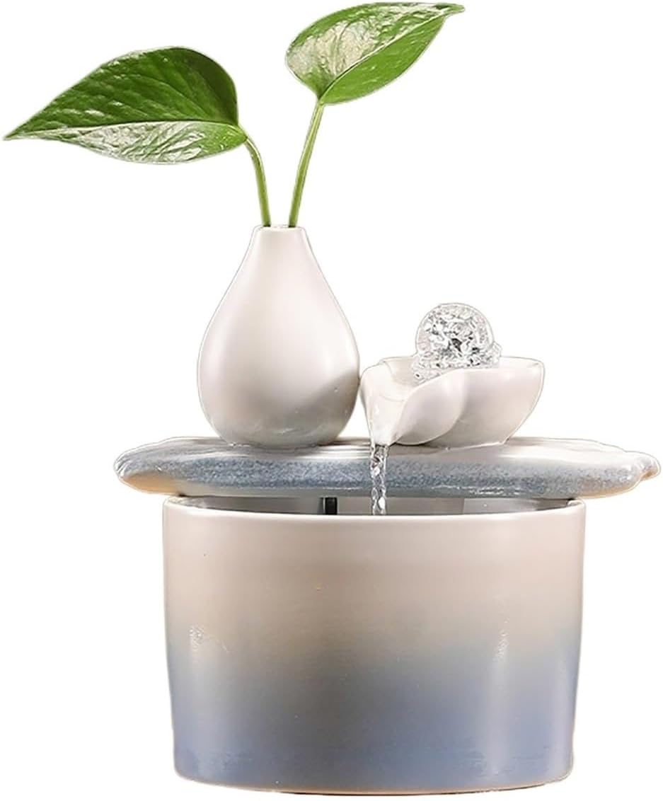 Tabletop Indoor Tabletop Fountain,Circulating Relaxation for Home Bedroom Office Decor(Blue)