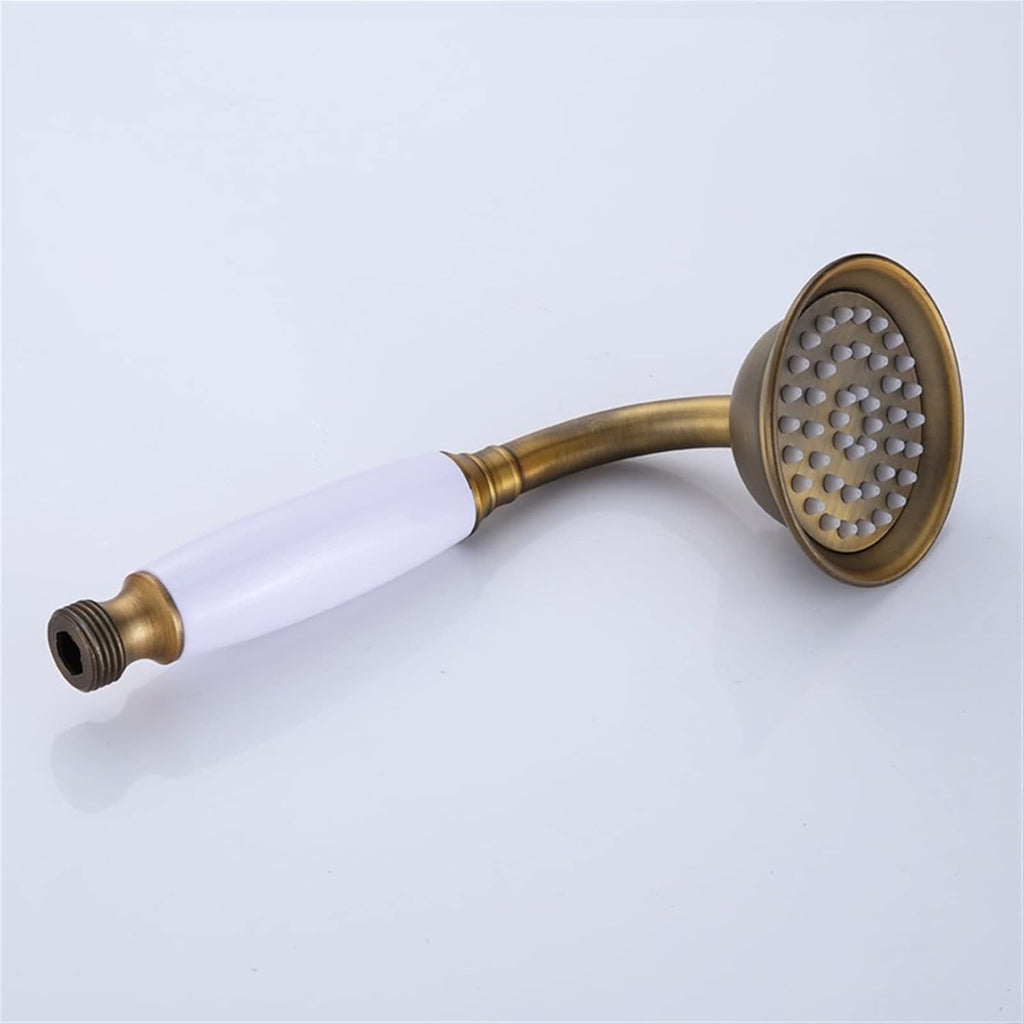 Antique Bathtub Shower Set All Copper Brushed Bronze Simple Shower Deck Installation Double Handle 2 Functions Hand Shower Thick Brass Mixing Valve Bathtub Hot and Cold Water Faucet Rotating s Full