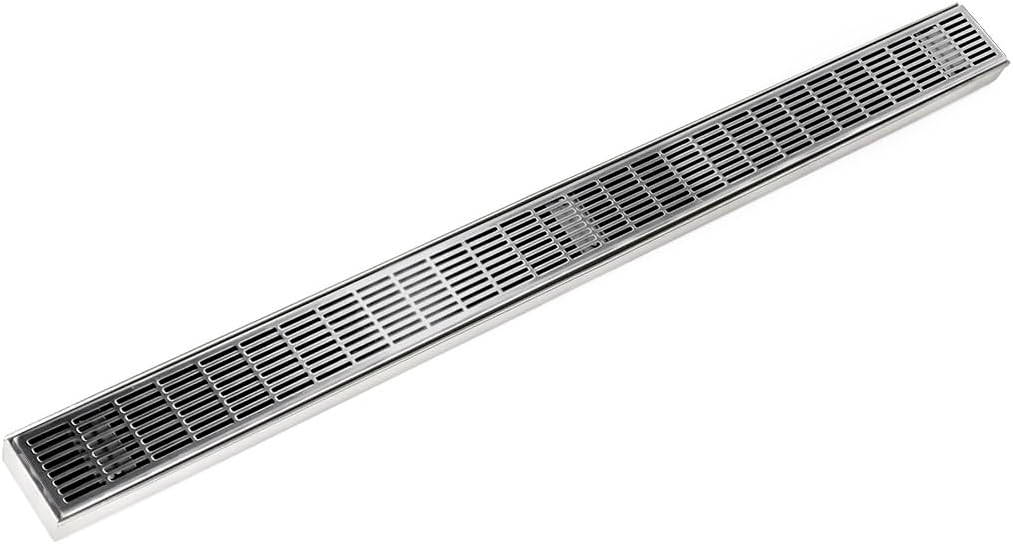 Infinity Drain: FXIG 6524 PS - 24' FX Series Complete Kit with Perforated Slotted Grate in Polished Stainless