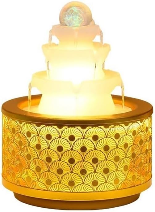 GLigeT Tabletop Fountain Circulating Water Fountain Desktop Water Feng Shui Wheel Office Living Room Entrance Desktop Decorative Ornaments Water Fountain Decor(Large)