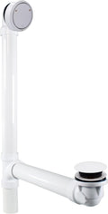 Westbrass D493244CHM-12-50 Bath Waste & Overflow Assembly with Patented Deep Soak Faceplate Cover and Tip-Toe Drain Plug - SCH. 40 PVC, Powder Coat White (12-Pack)