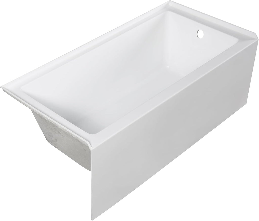 Transolid Ursula 60 x 30 x 20-1/4 in. Acrylic Alcove Bathtub with Left-Hand Drain, White