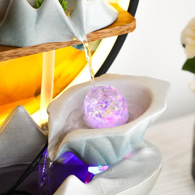 GUERNSEY Tabletop Fountain Tabletop Fountain Flowing Water to Make Money Circulating Water Fountain Office Desktop Coffee Table Ornaments Indoor Fountain