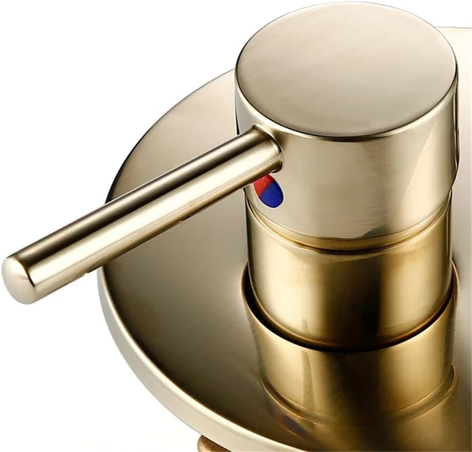 Bathtub Faucet with Shower, Tub Taps Hot and Cold Bathroom Faucet Brushed Brass Shower Faucet Diverter, with Wall Mount Spout Handheld Hose Bathtub Filler Mixer Tap Set,Brushed Gold