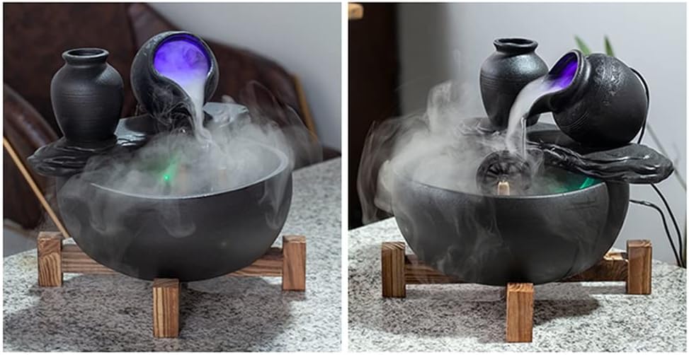 Desktop Fountain Tabletop Fountain Creative Living Room Lucky Water Ornament Office Desktop Fountain Water View Coffee Table Desktop Decoration Water Fountain Outdoor ( Color : Without nebulizer )