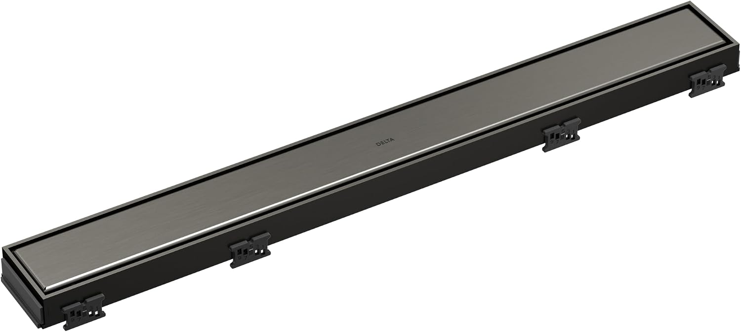 Delta Faucet 24-Inch Reversible Linear Shower Drain Trim in Black Stainless