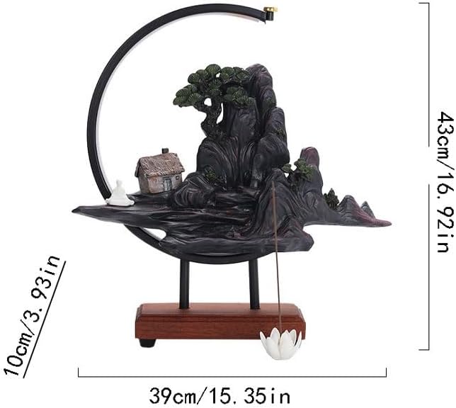 GUERNSEY Tabletop Fountain Home Indoor Mountain Water Fountain Ornaments Tea Room Backflow Incense Ornaments Rockery Circulating Water Fountain Tabletop Fountains Indoor Fountain