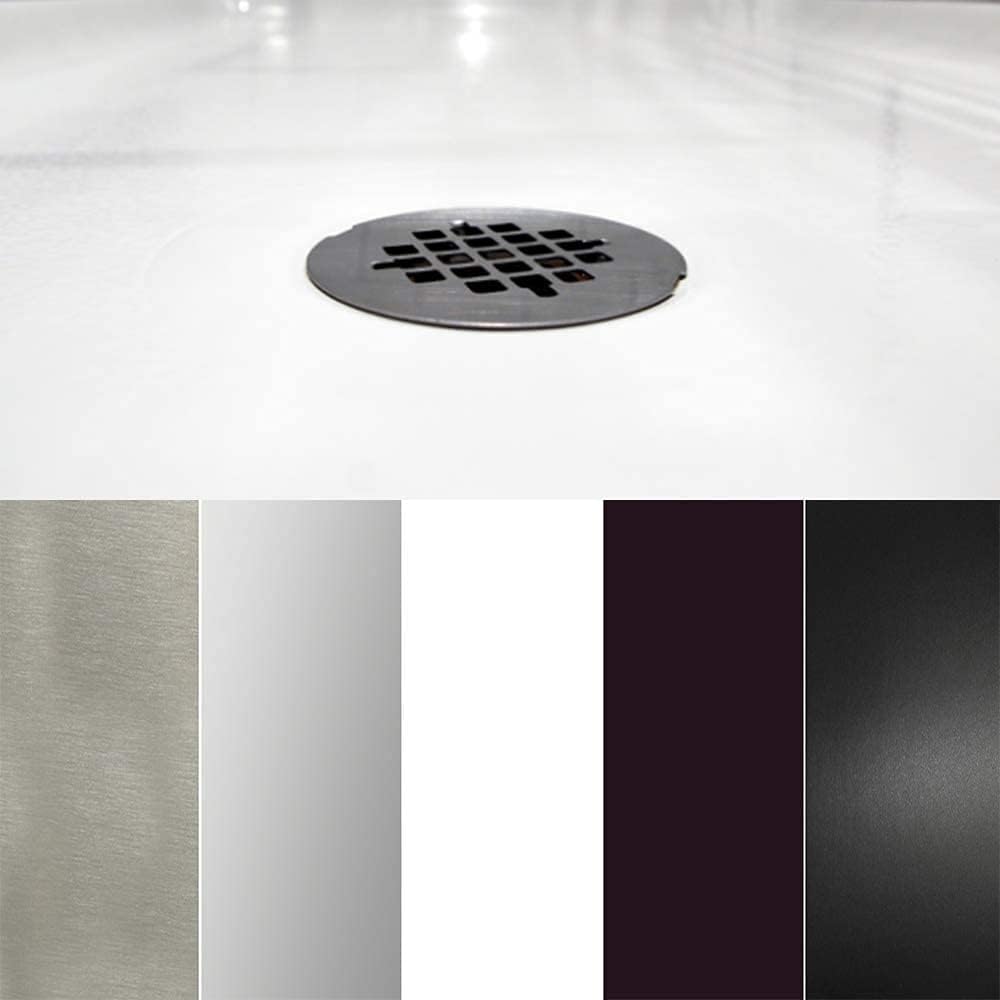 Westbrass D206P-50-01 2' No-Caulk PVC Compression Shower Drain with 4-1/4' Round Grid Cover, Polished Brass (50-Pack)
